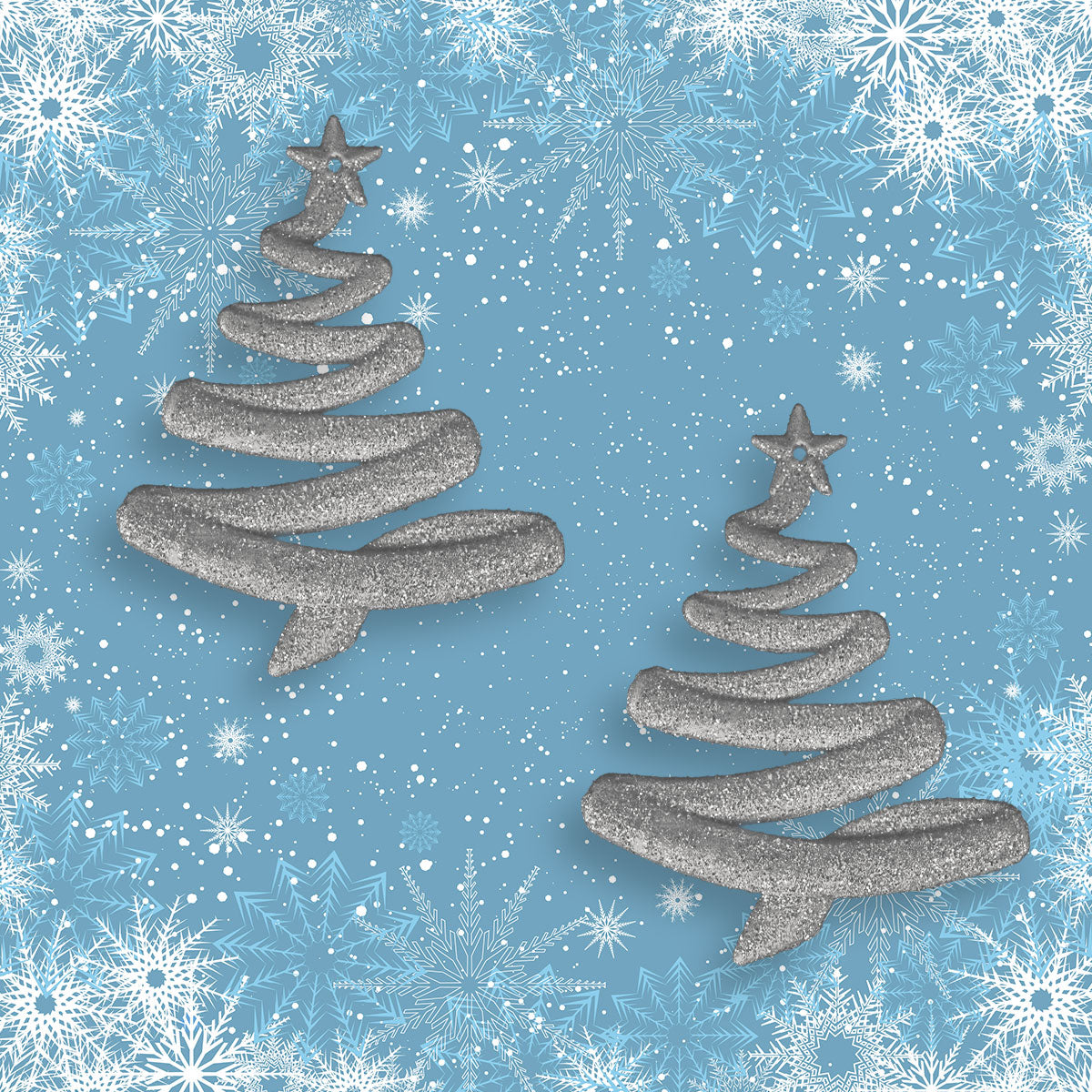 Adorno en Forma de Árbol de Navidad con Diamantina color Plata