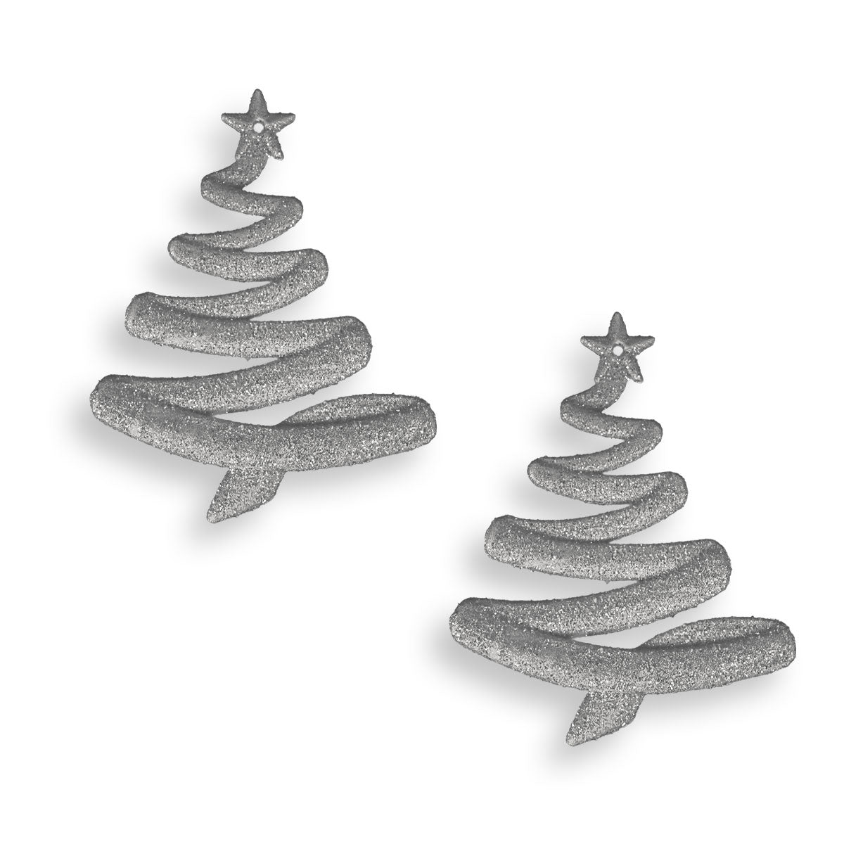 Adorno en Forma de Árbol de Navidad con Diamantina color Plata