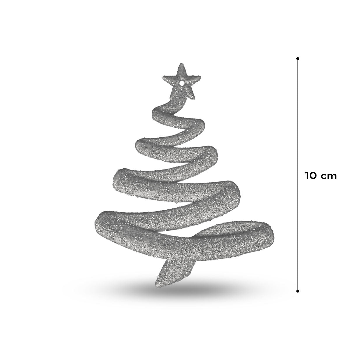 Adorno en Forma de Árbol de Navidad con Diamantina color Plata