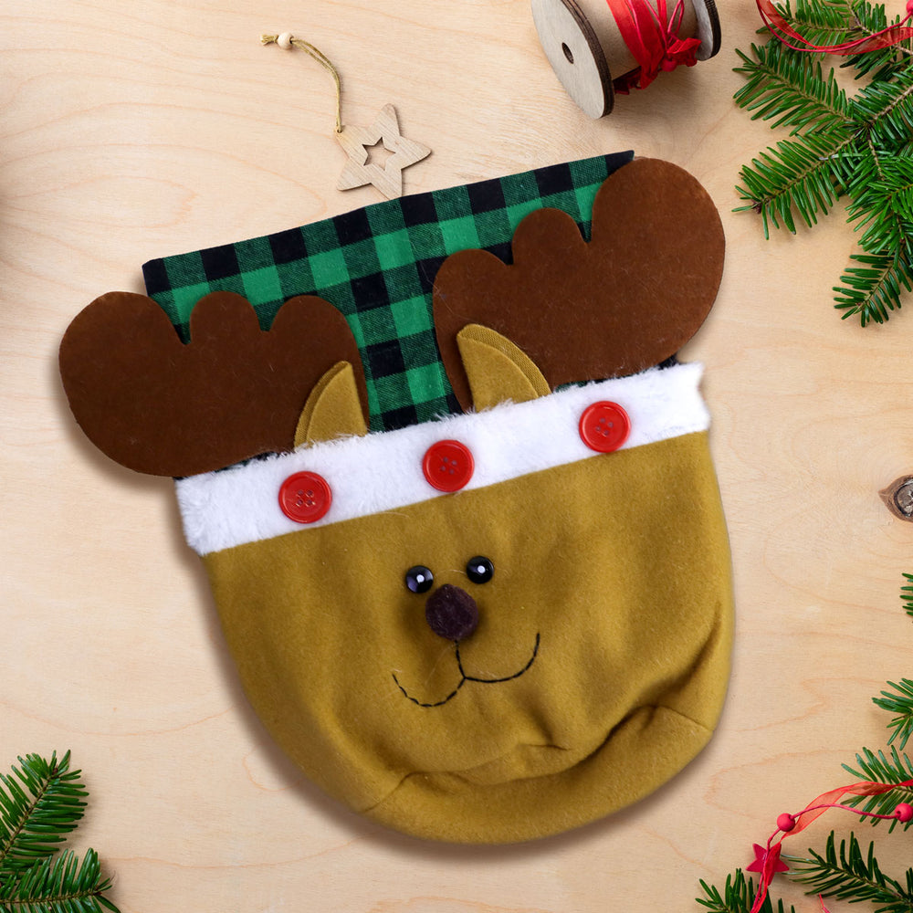 Bolsa Navideña con Diseño de Reno