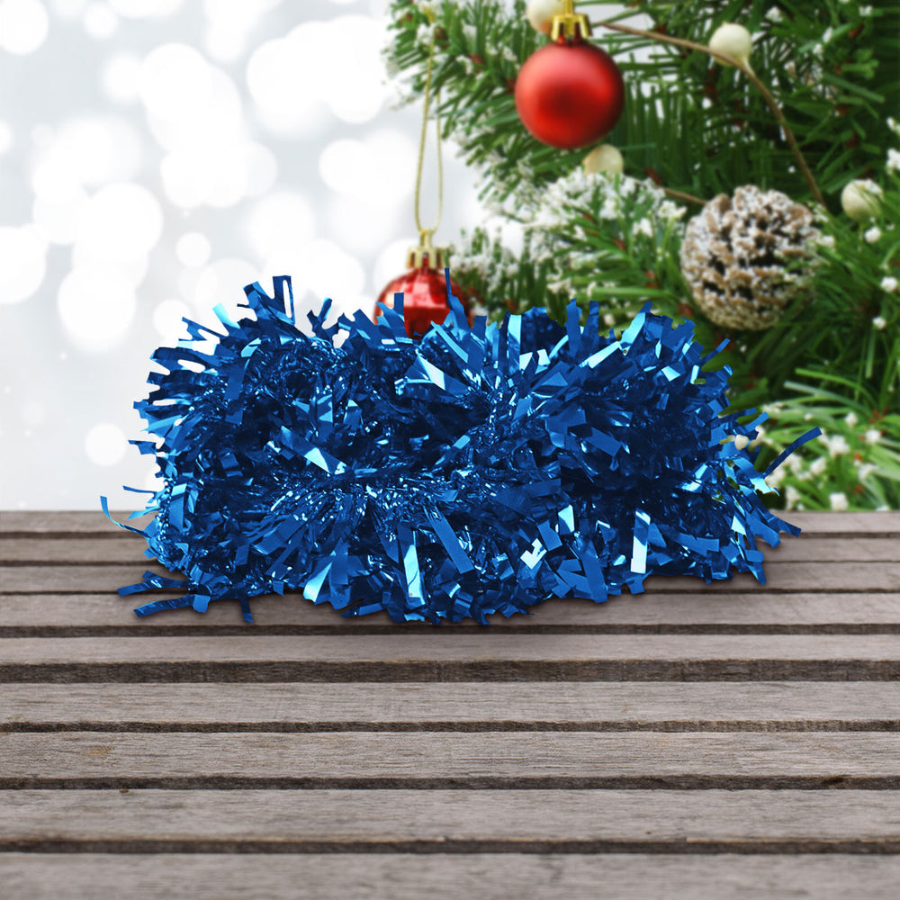 Guirnalda Navideña, Color Azul, Tinsel, 2.5 m