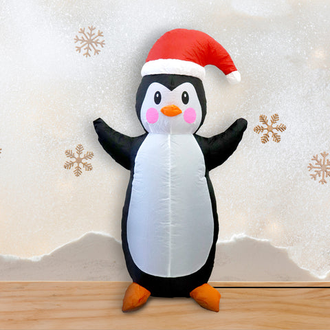 Pingüino Inflable para Decoraciones Navideñas