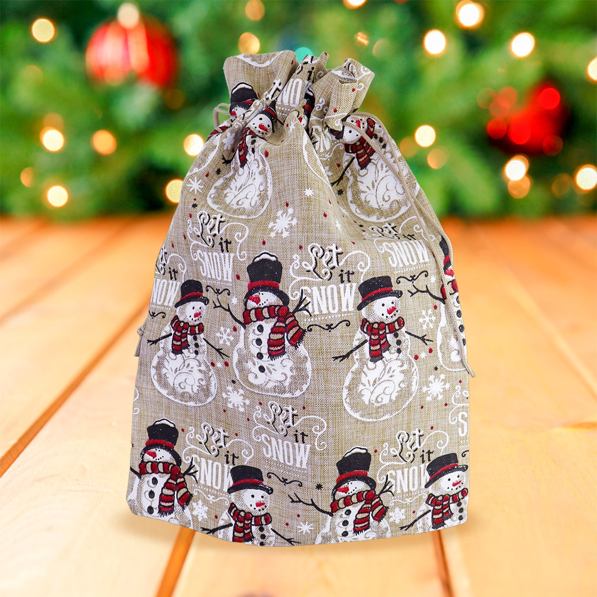 Bolsa de Regalo para Navidad con Diseño de Muñeco de Nieve