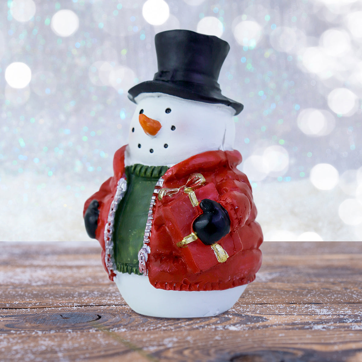 Figura de Muñeco de Nieve con Regalo