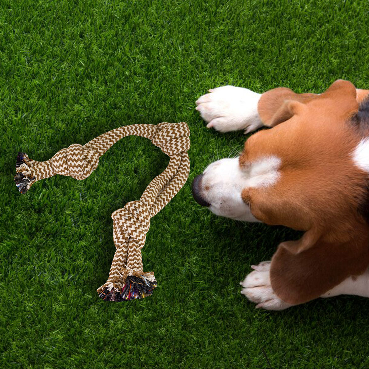 Juguete de Cuerda con 3 Nudos color Café para Mascota