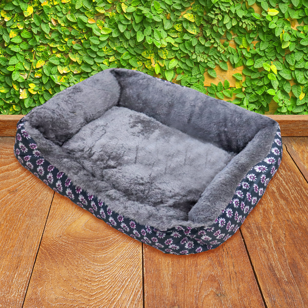 Cama para Mascota, con Diseño de Flores, 43x32x12cm