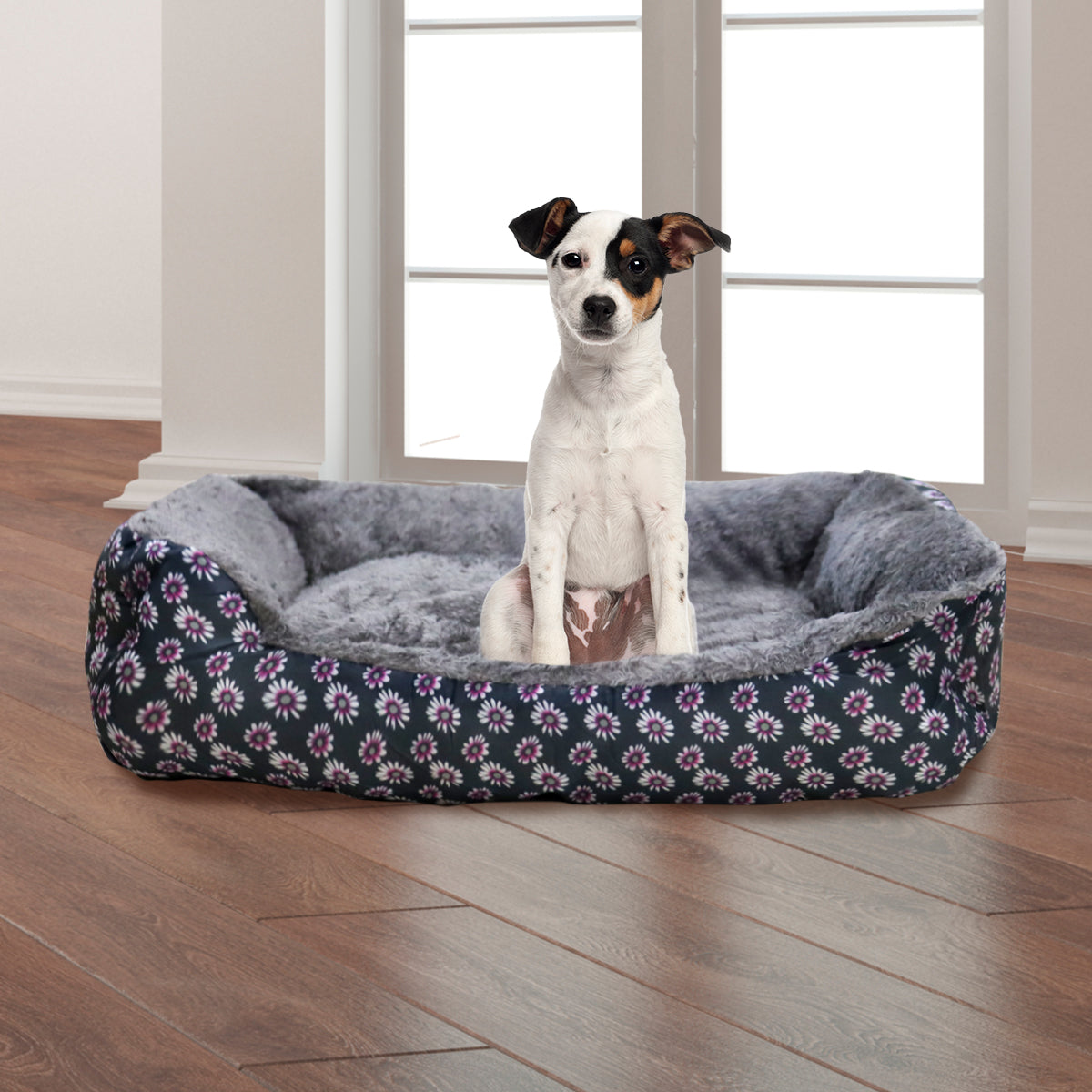 Cama para Mascota, con Diseño de Flores, 43x32x12cm