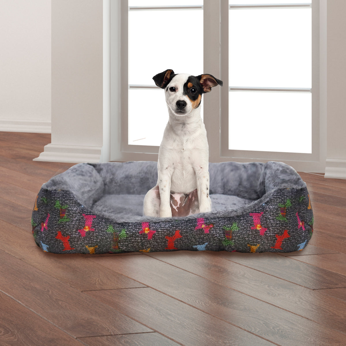 Cama para Mascota, con Diseño de Perritos, 43x32x12cm