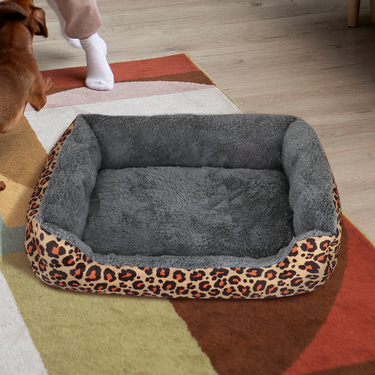 Cama con Diseño de Leopardo para Mascota