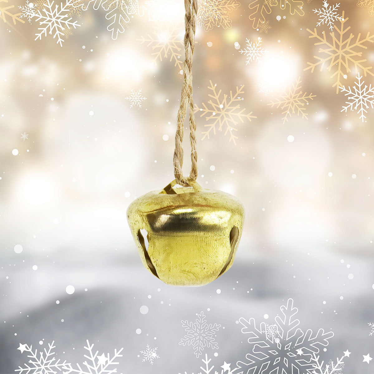 Set de 2 Cascabeles Navideños color Oro