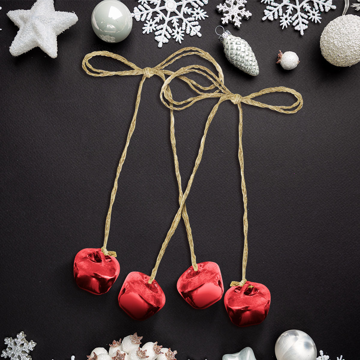 Set de 2 Cascabeles Navideños color Rojo