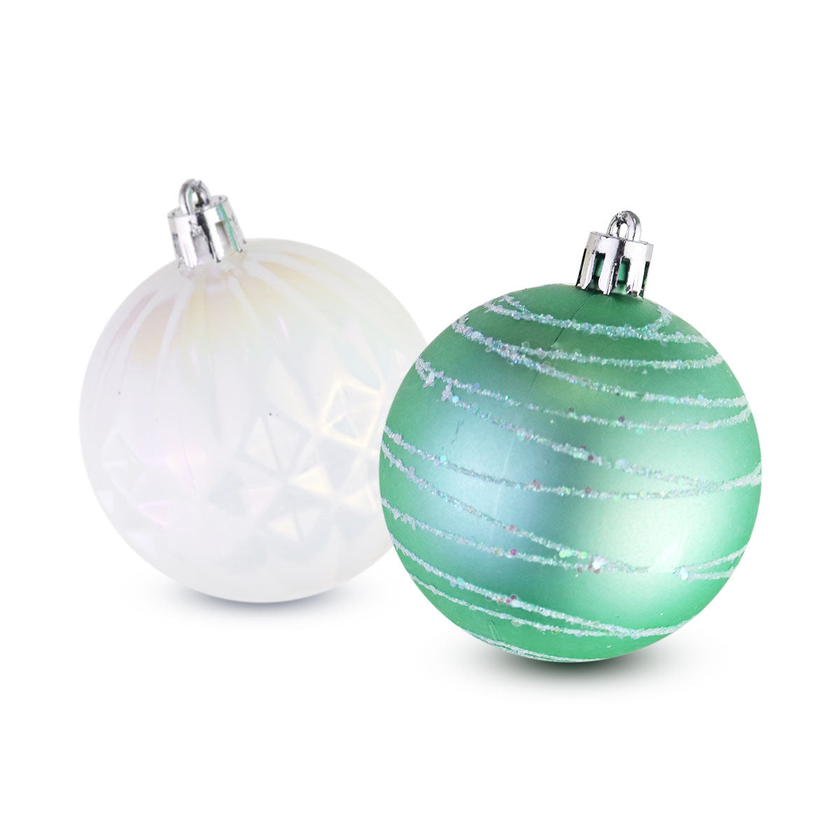 Esferas Decorativas color Verde y Blanco