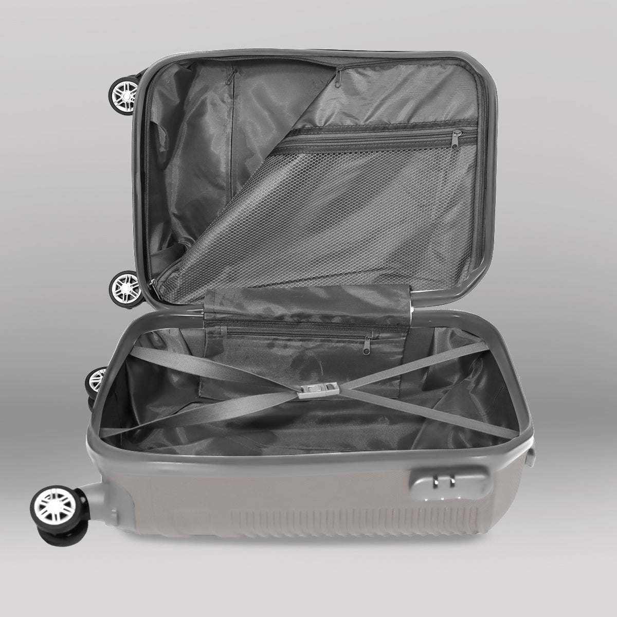 Maleta de Viaje Líneas Diagonal, Color Gris 40.6x19x30cm