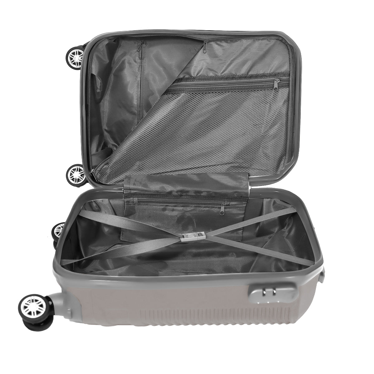 Maleta de Viaje Líneas Diagonal, Color Gris 40.6x19x30cm