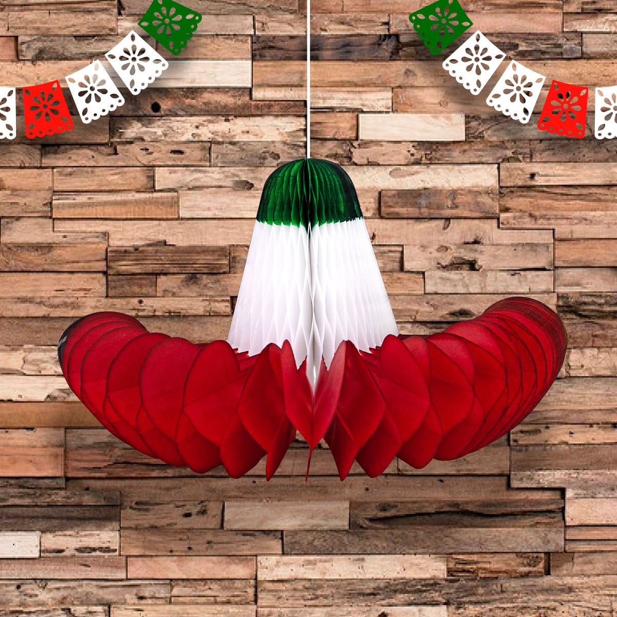 Decoración Colgante de Sombrero Tricolor para Fiestas Patrias