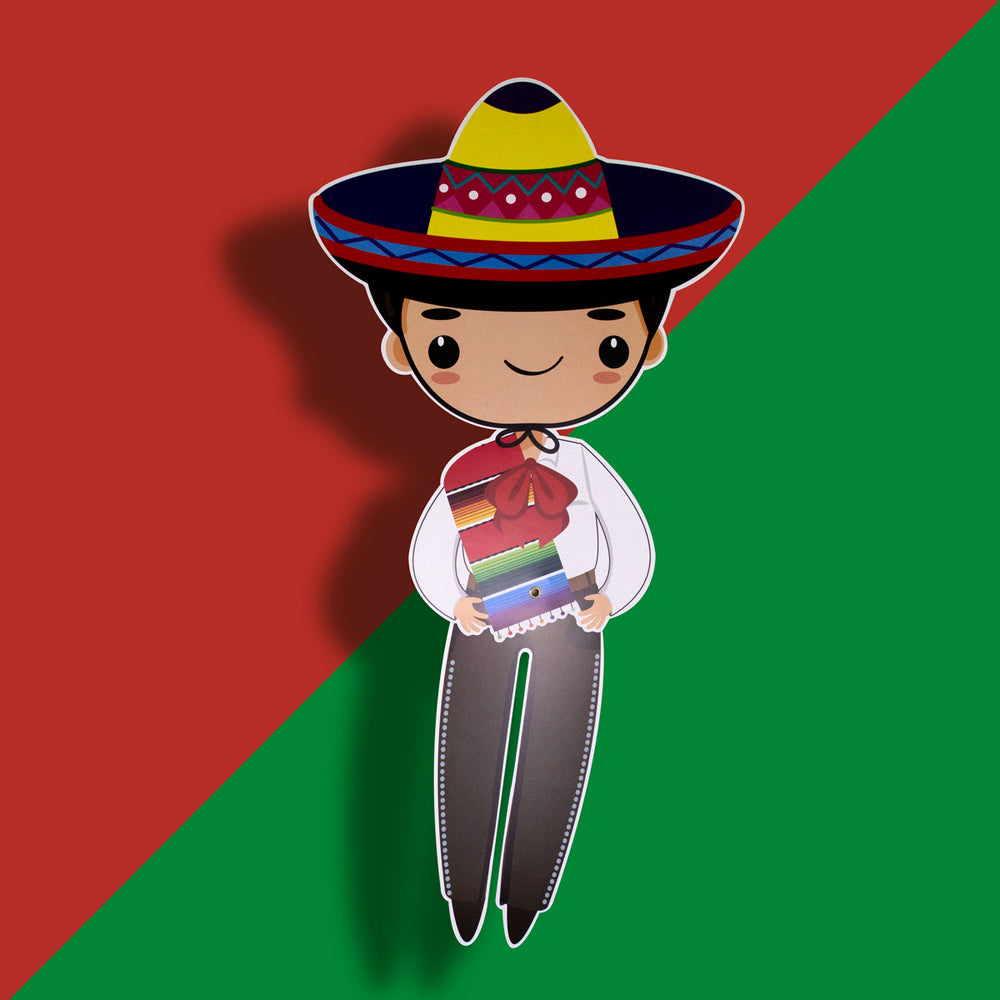 Personaje Articulado de Adelita y Charro para Fiestas Patrias