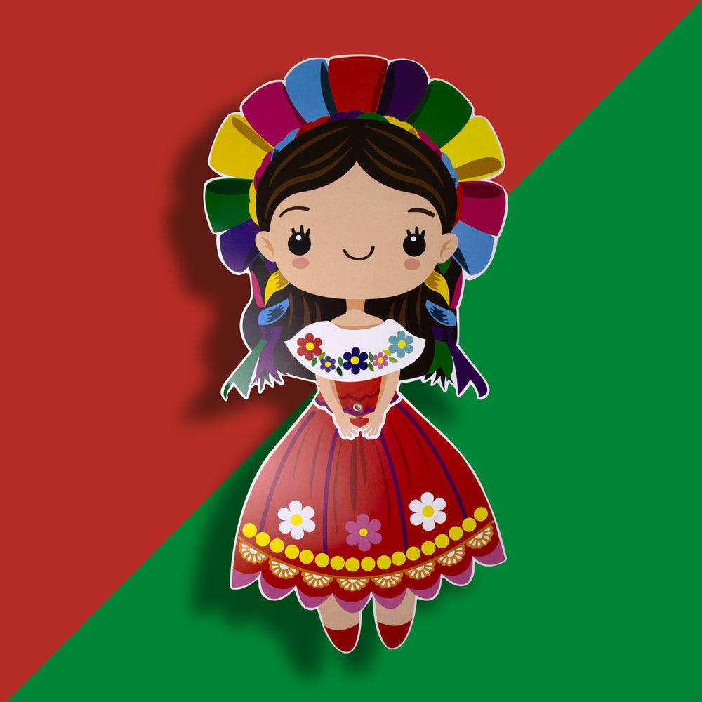 Personaje Articulado de Adelita y Charro para Fiestas Patrias