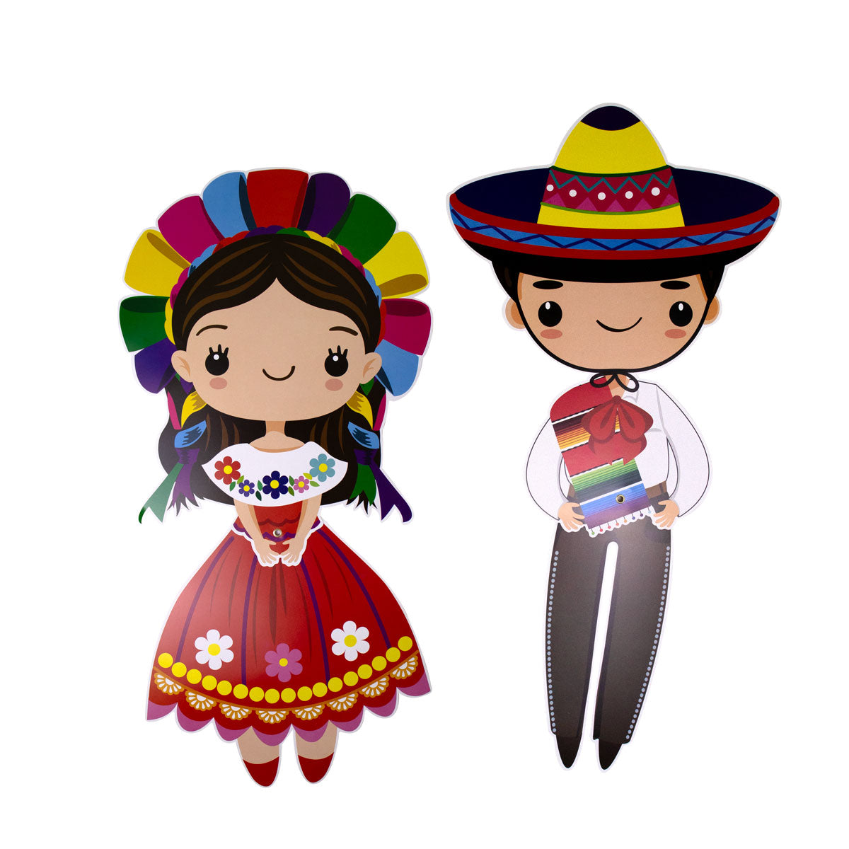 Personaje Articulado de Adelita y Charro para Fiestas Patrias