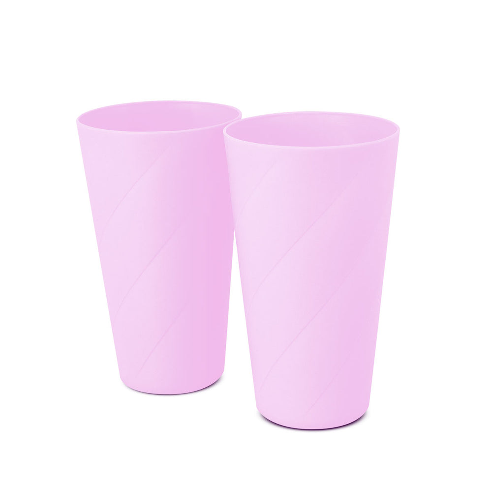 Set de 2 Vasos de Plástico, color Rosa Pastel, 550 ml