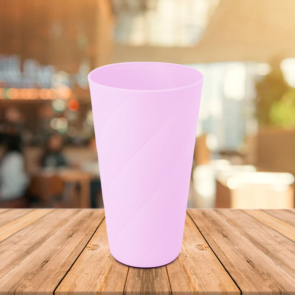 Set de 2 Vasos de Plástico, color Rosa Pastel, 550 ml