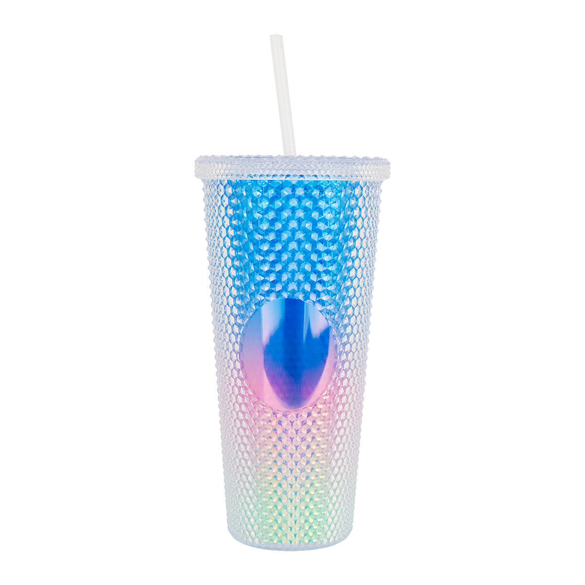 Vaso Texturizado con Efecto Tornasol color Azul 650ml