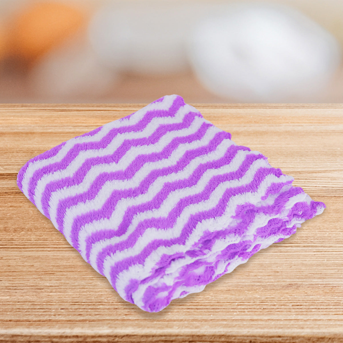 Set de 2 Trapos de Microfibra color Morado con Blanco, 30x30cm