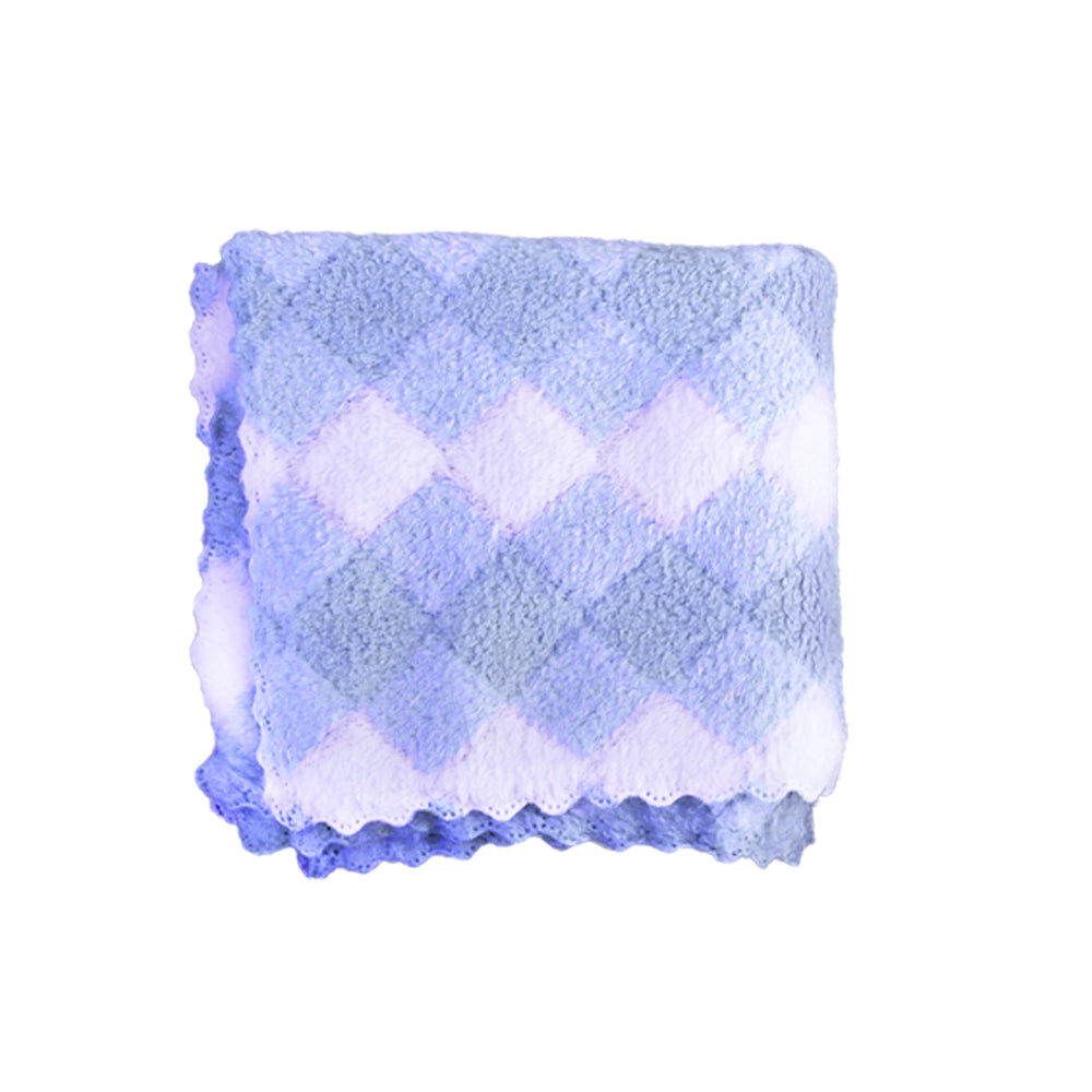 Set de 2 Trapos de Microfibra color Azul con Blanco