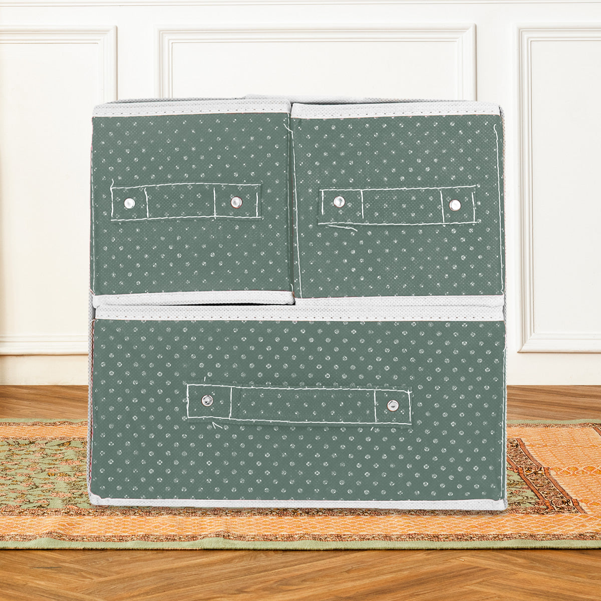 Caja Non Woven color Olivo para Almacenamiento