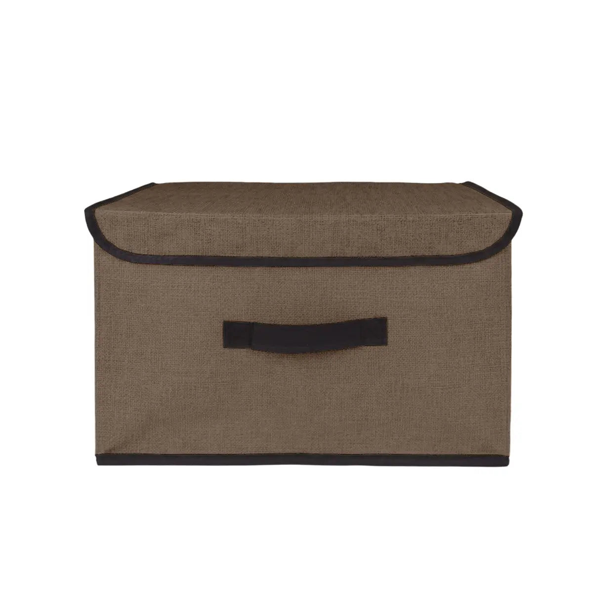 Caja Cuadrada con Tapa para Almacenamiento, Color Café
