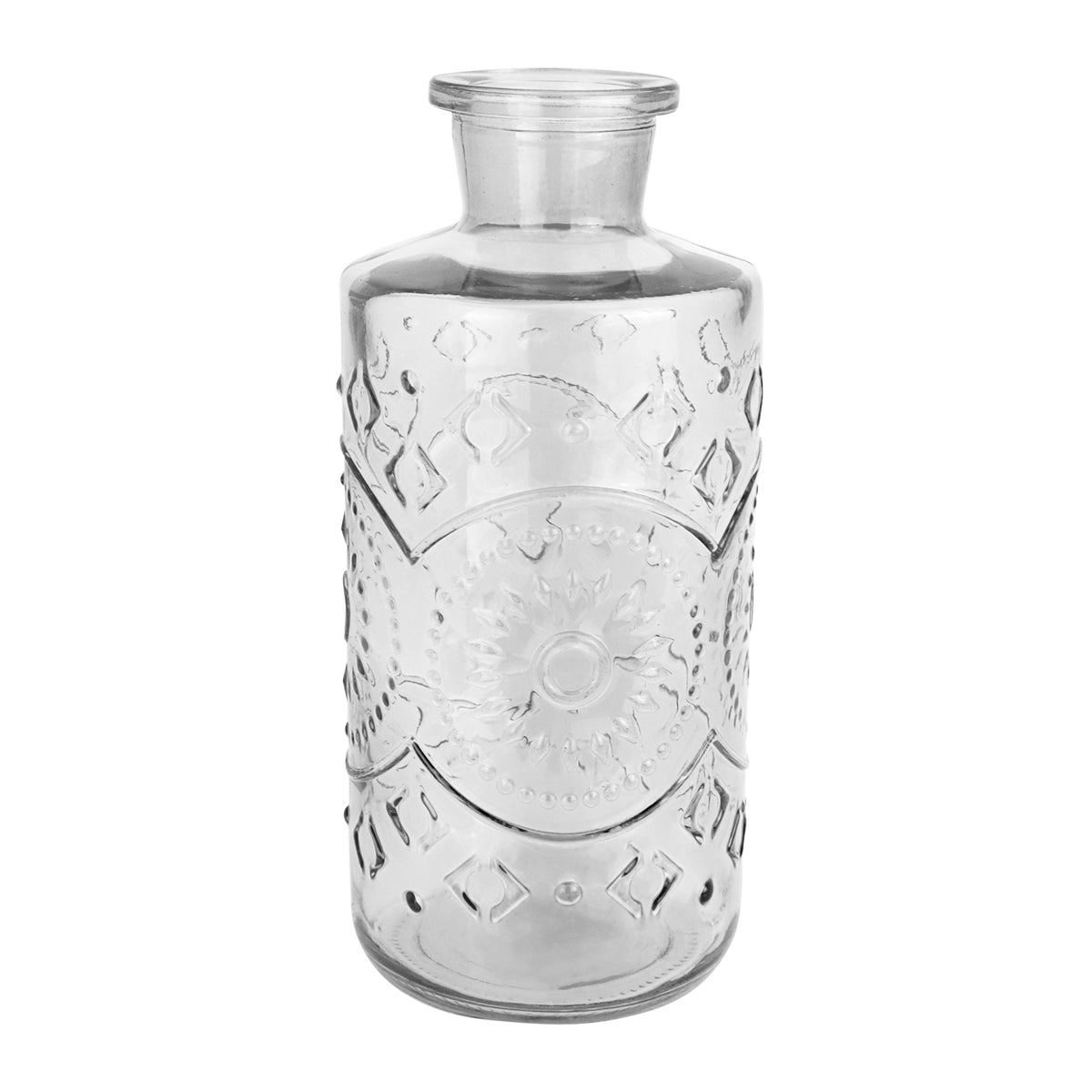 Florero de Vidrio con Textura, color Humo, 21 cm