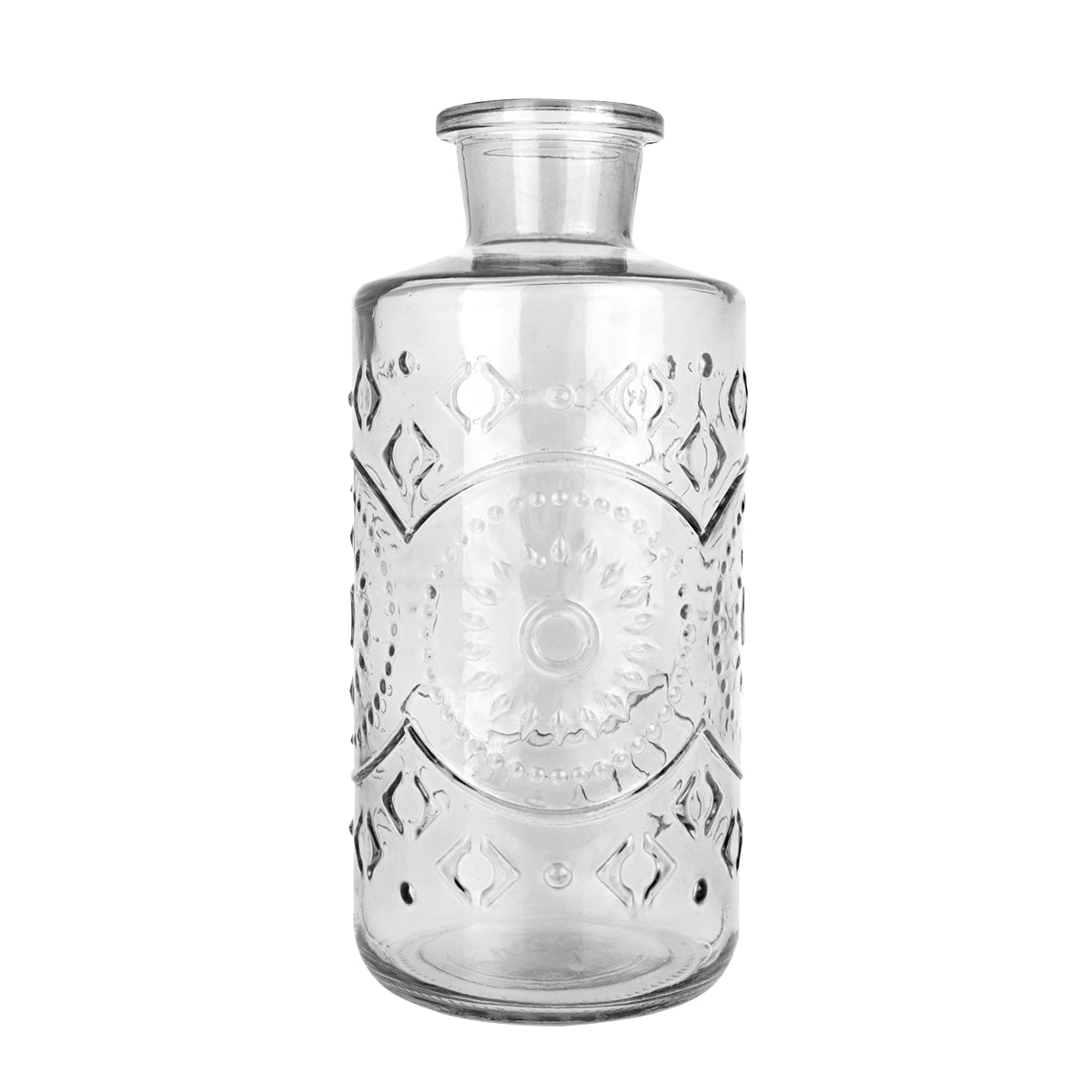 Florero de Vidrio con Textura, color Humo, 21 cm