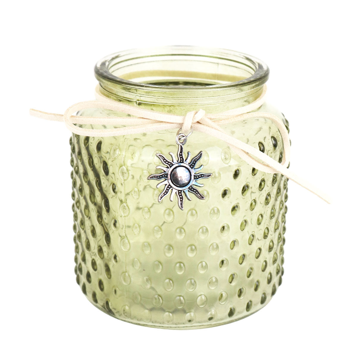 Portavela Cilíndrico de Cristal color Amarillo