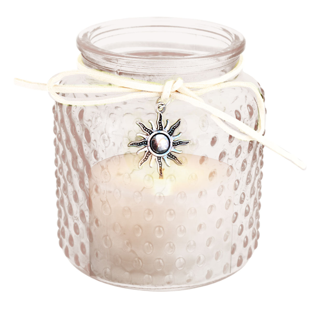 Portavela Cilíndrico de Cristal color Rojo