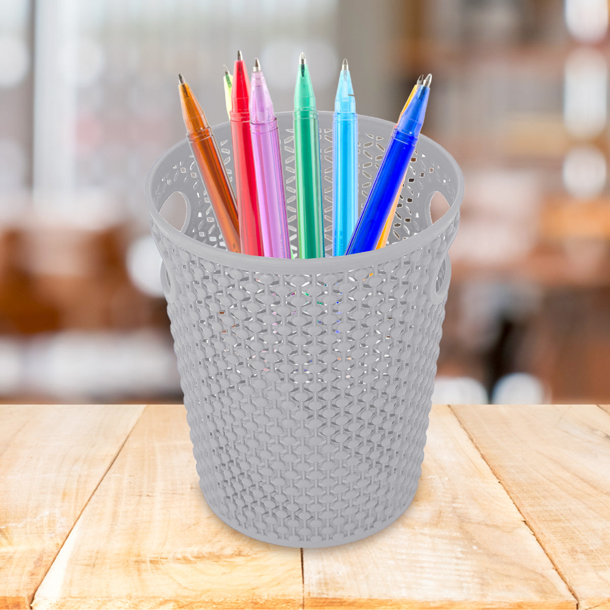 Canasta Calada Organizadora Multiusos color Gris, 16cm