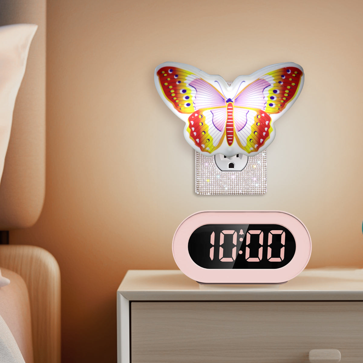 Lámpara LED de Pared en Forma de Mariposa, color Rojo