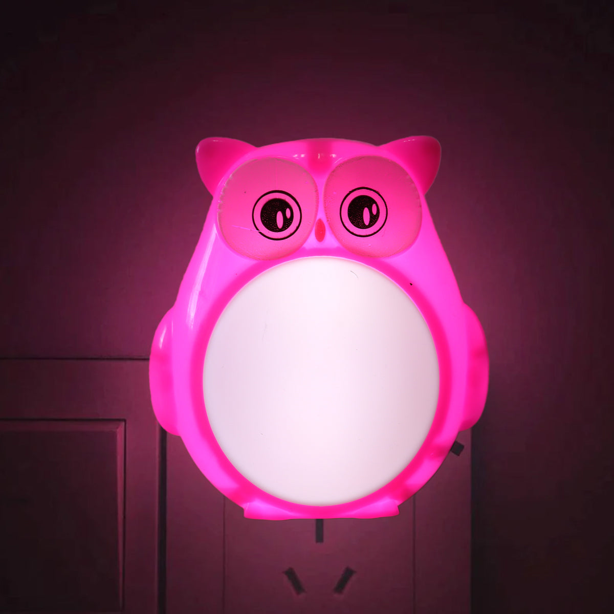 Lámpara LED de Pared en Forma de Búho, color Fucsia