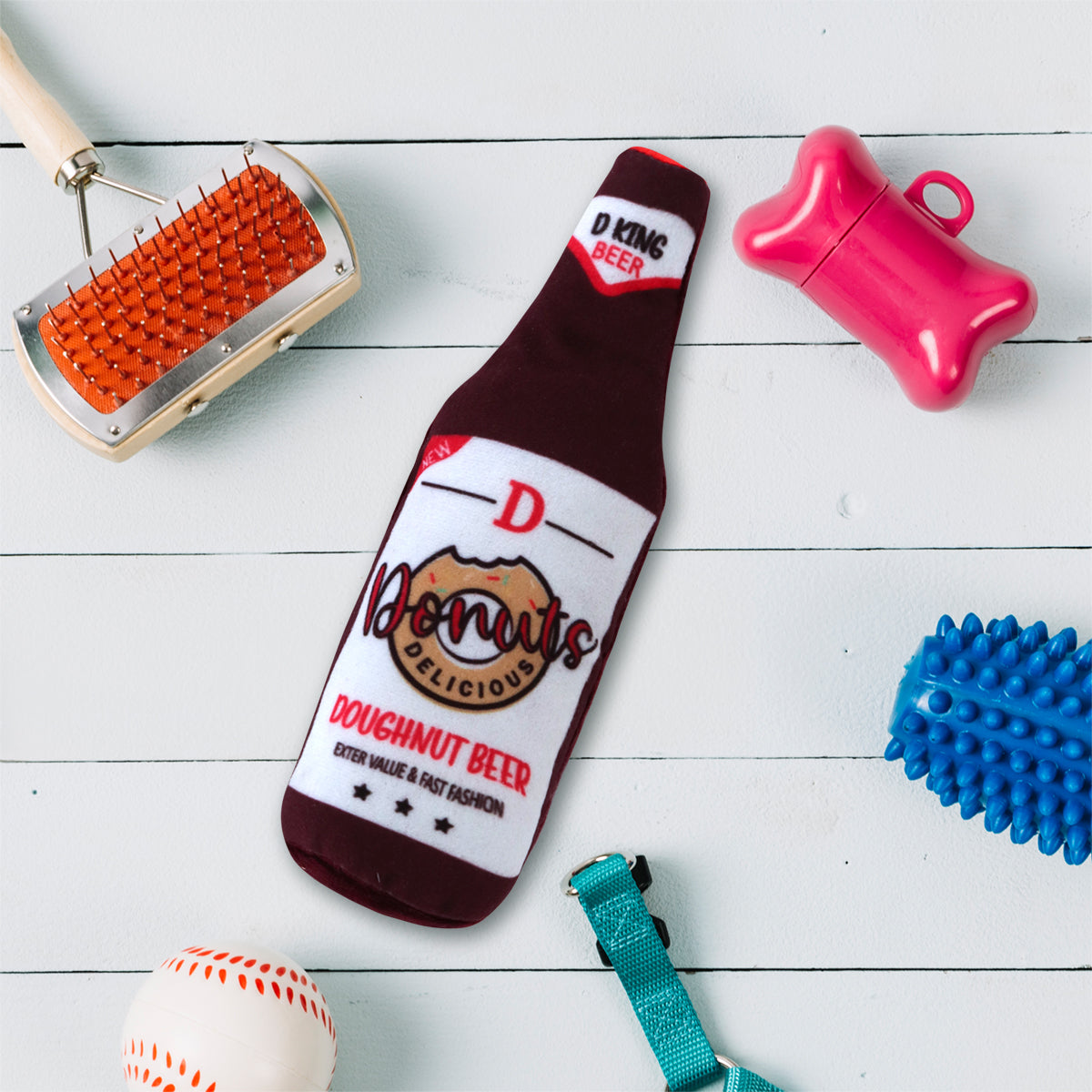 Juguete para Mascotas en Forma de Botella color Vino