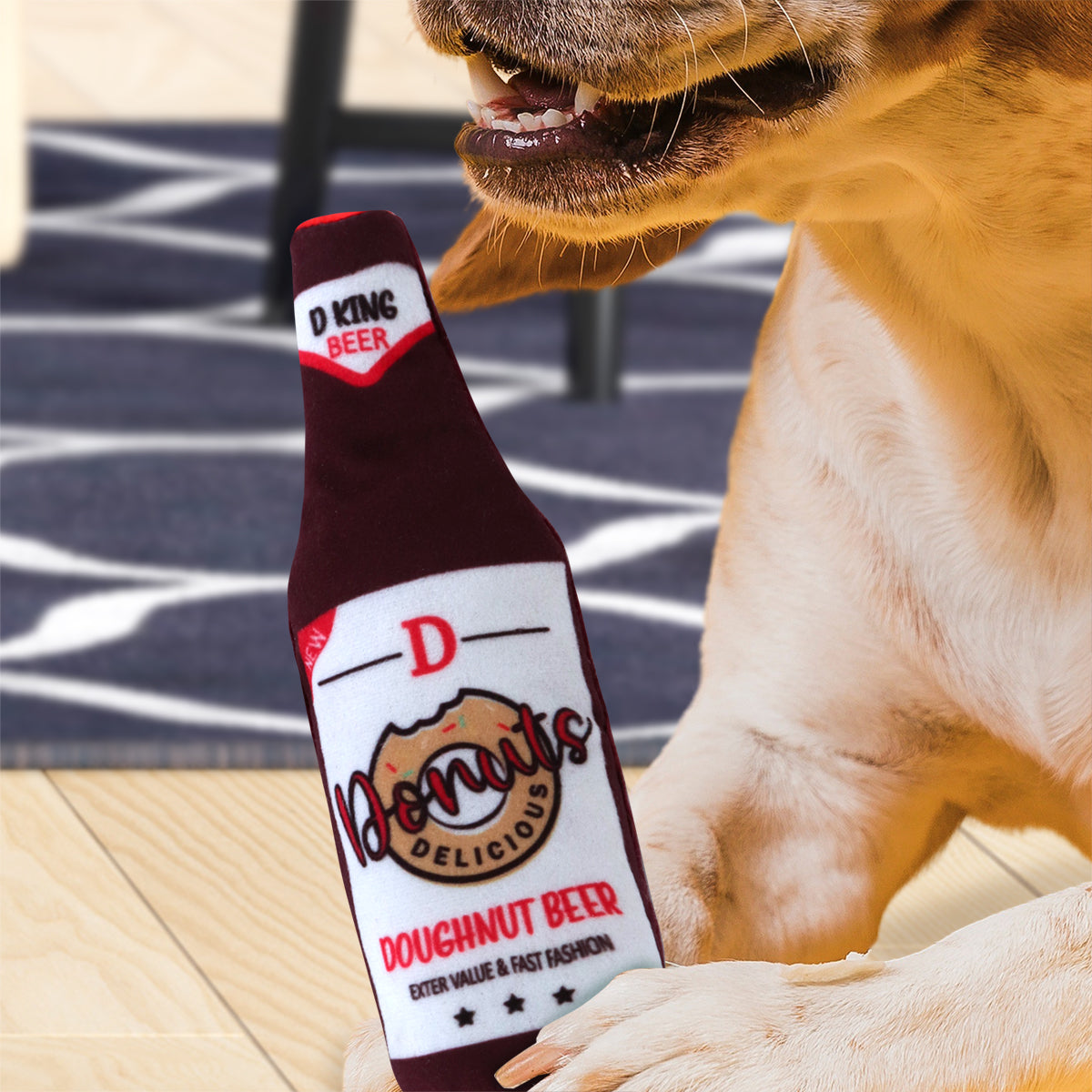 Juguete para Mascotas en Forma de Botella color Vino