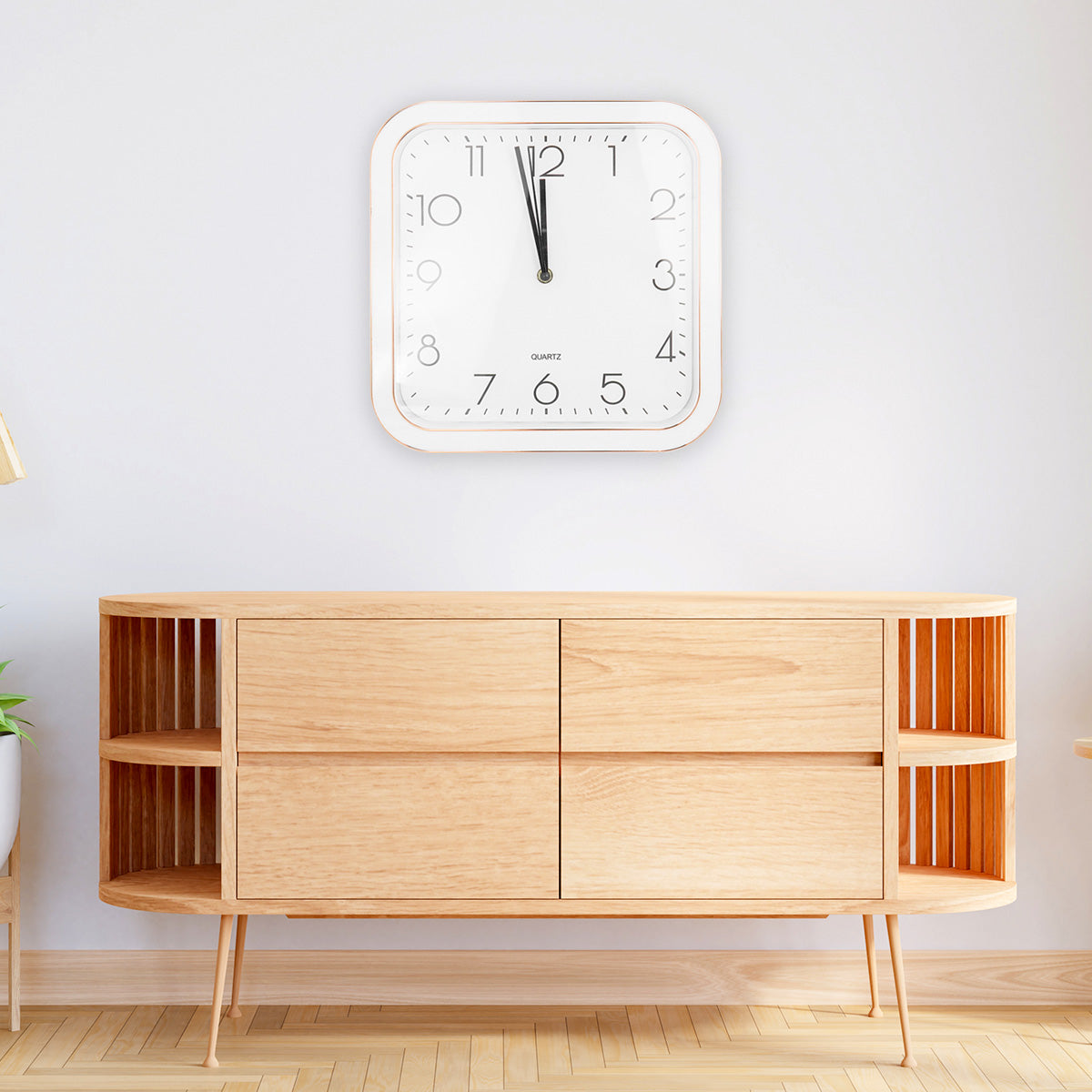 Reloj Cuadrado de Pared, color Blanco