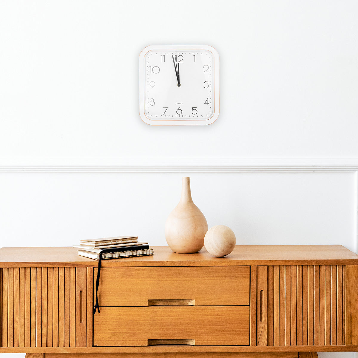 Reloj Cuadrado de Pared, color Blanco