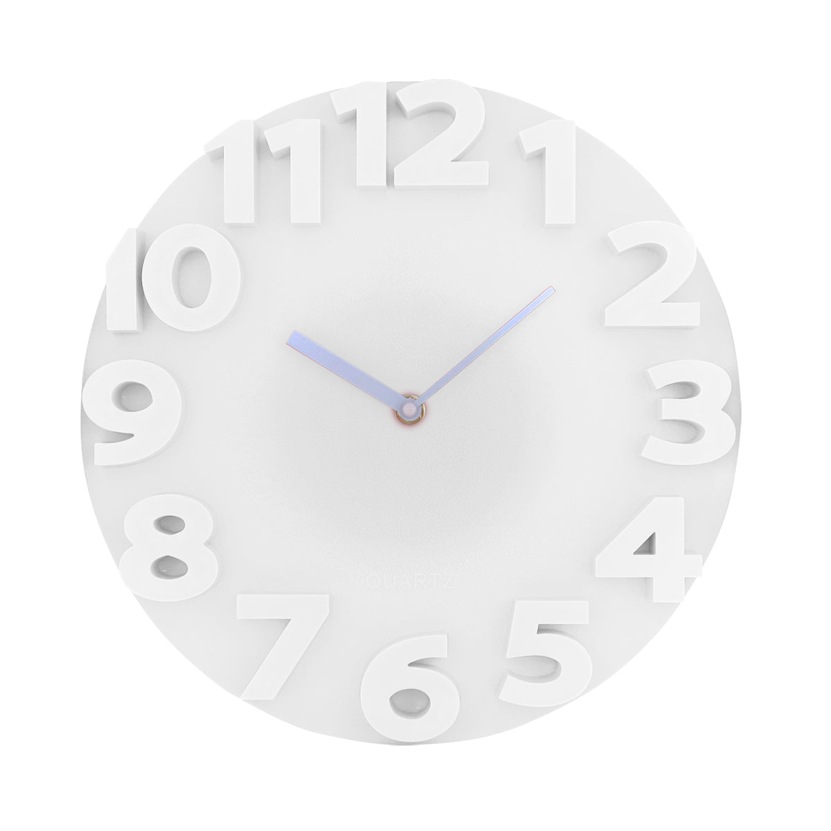 Reloj Moderno con Relieve para Pared, color Blanco