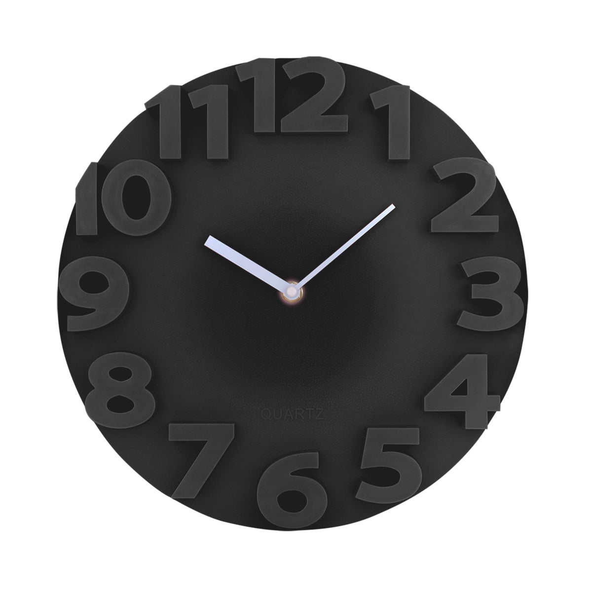 Reloj Moderno con Relieve para Pared, color Negro