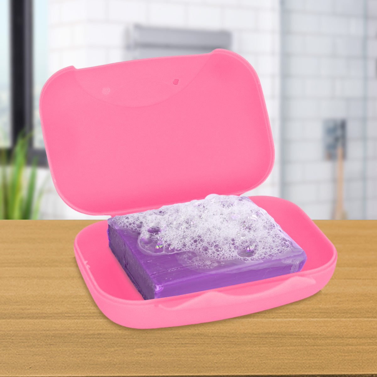 Jabonera Portátil, color Fucsia