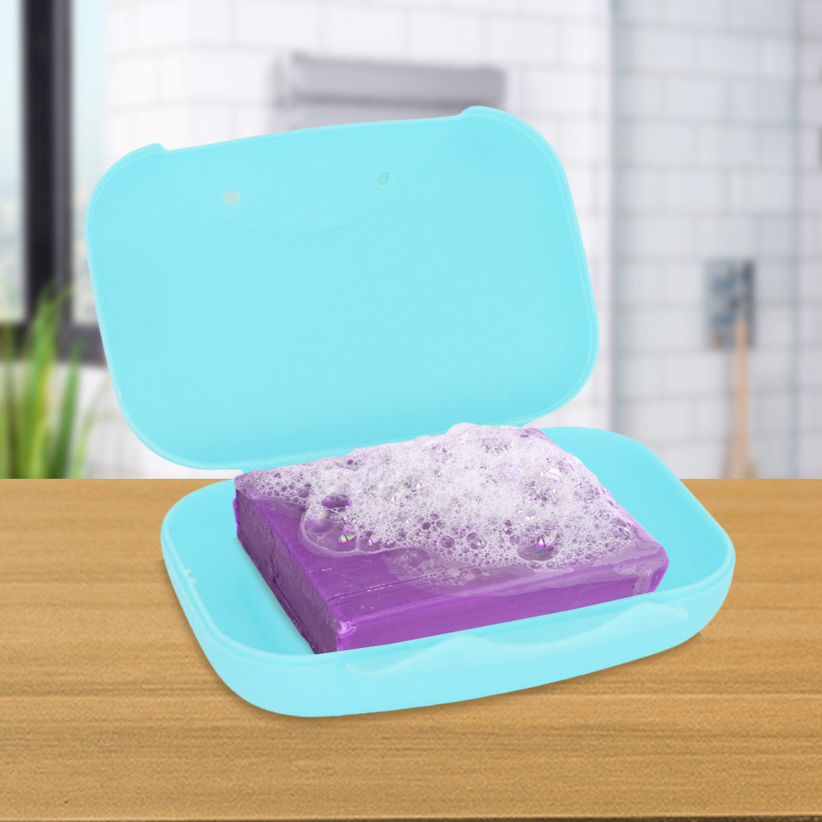Jabonera Portátil, color Turquesa