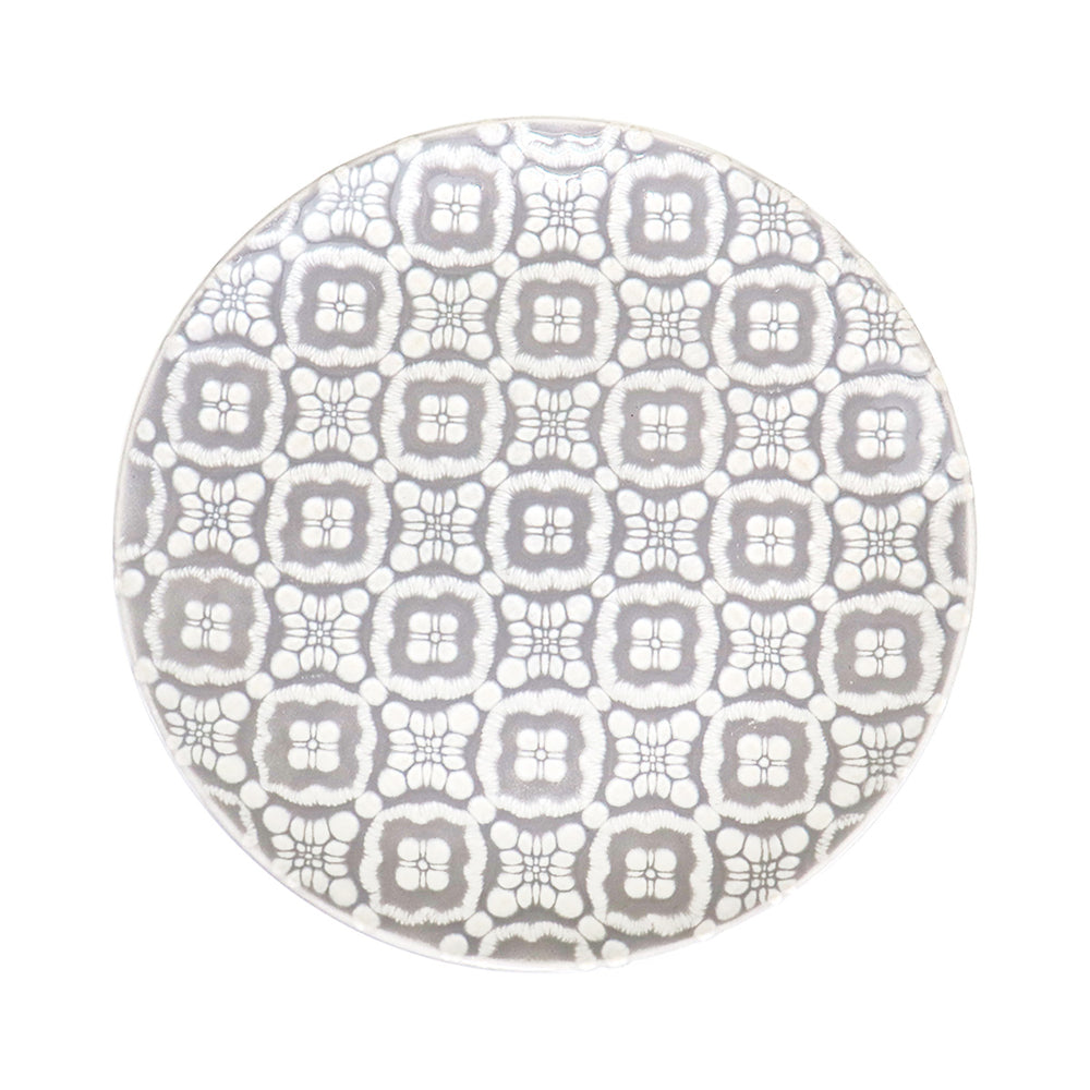 Plato Trinche de Cerámica, Color Gris, 21.5 cm