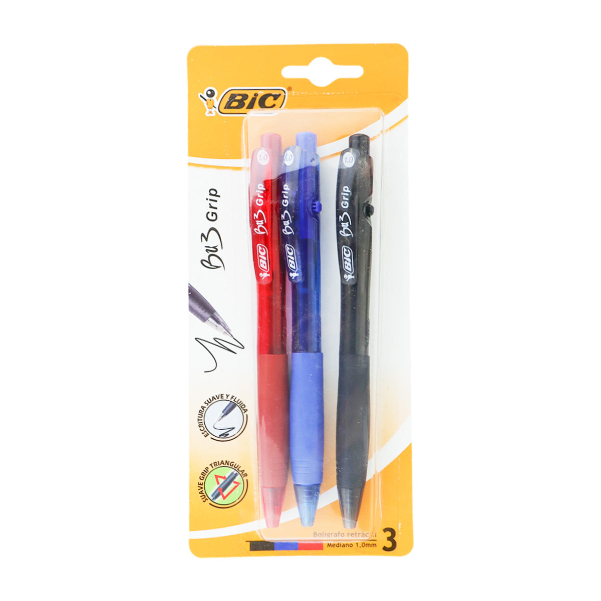Set de 3 Bolígrafos Retráctiles, Bic Bu3