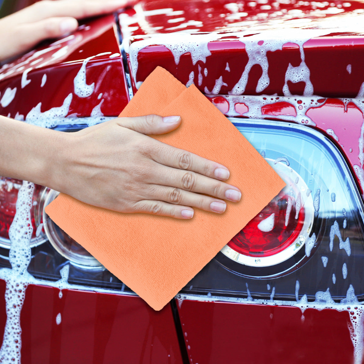 Toalla de Microfibra color Naranja para Auto, 40x40cm, Tuning1