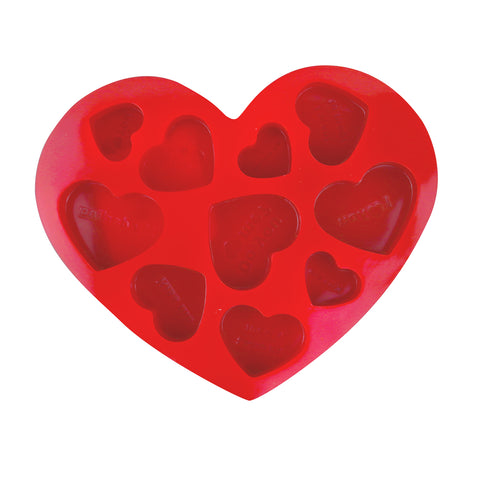 Molde de Silicona en Forma de Corazón, color Rojo