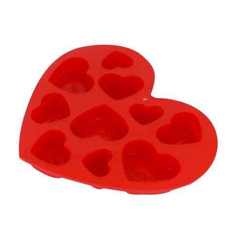 Molde de Silicona en Forma de Corazón, color Rojo