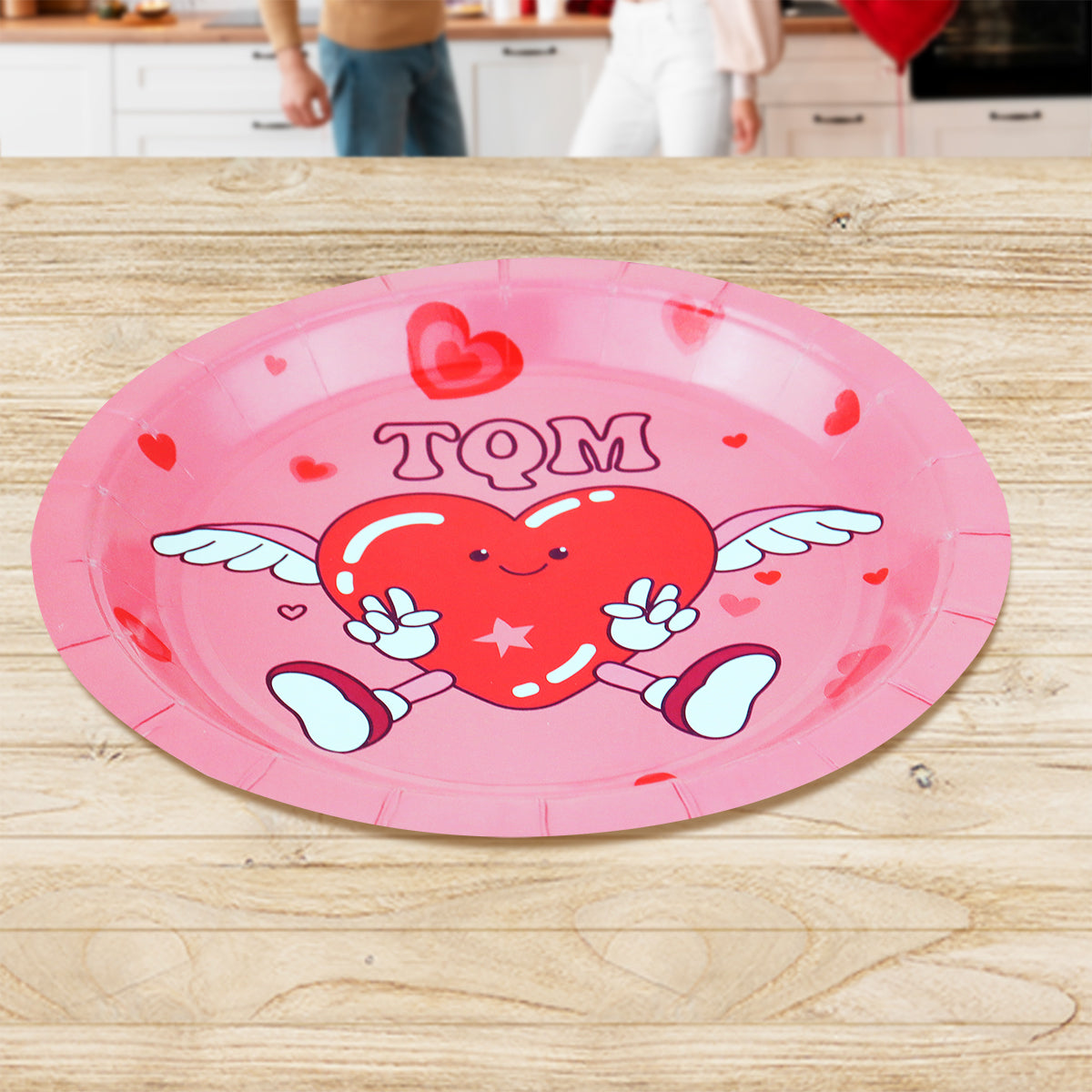 Platos de Desechables Decorativos, color Rosa, 10 piezas